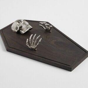 RARE Pottery Barn Halloween Skeleton Wood Cheeseboard NIB